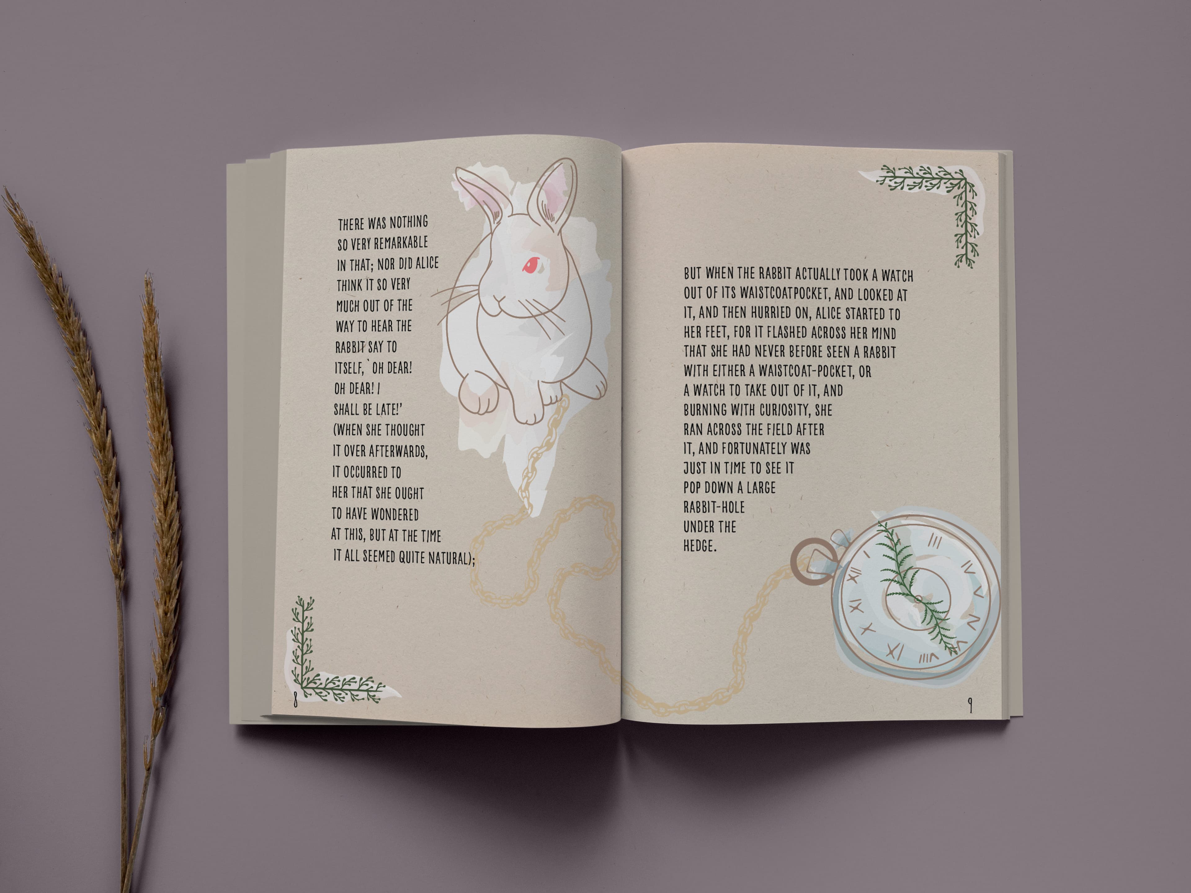 Alice in Wonderland book layout