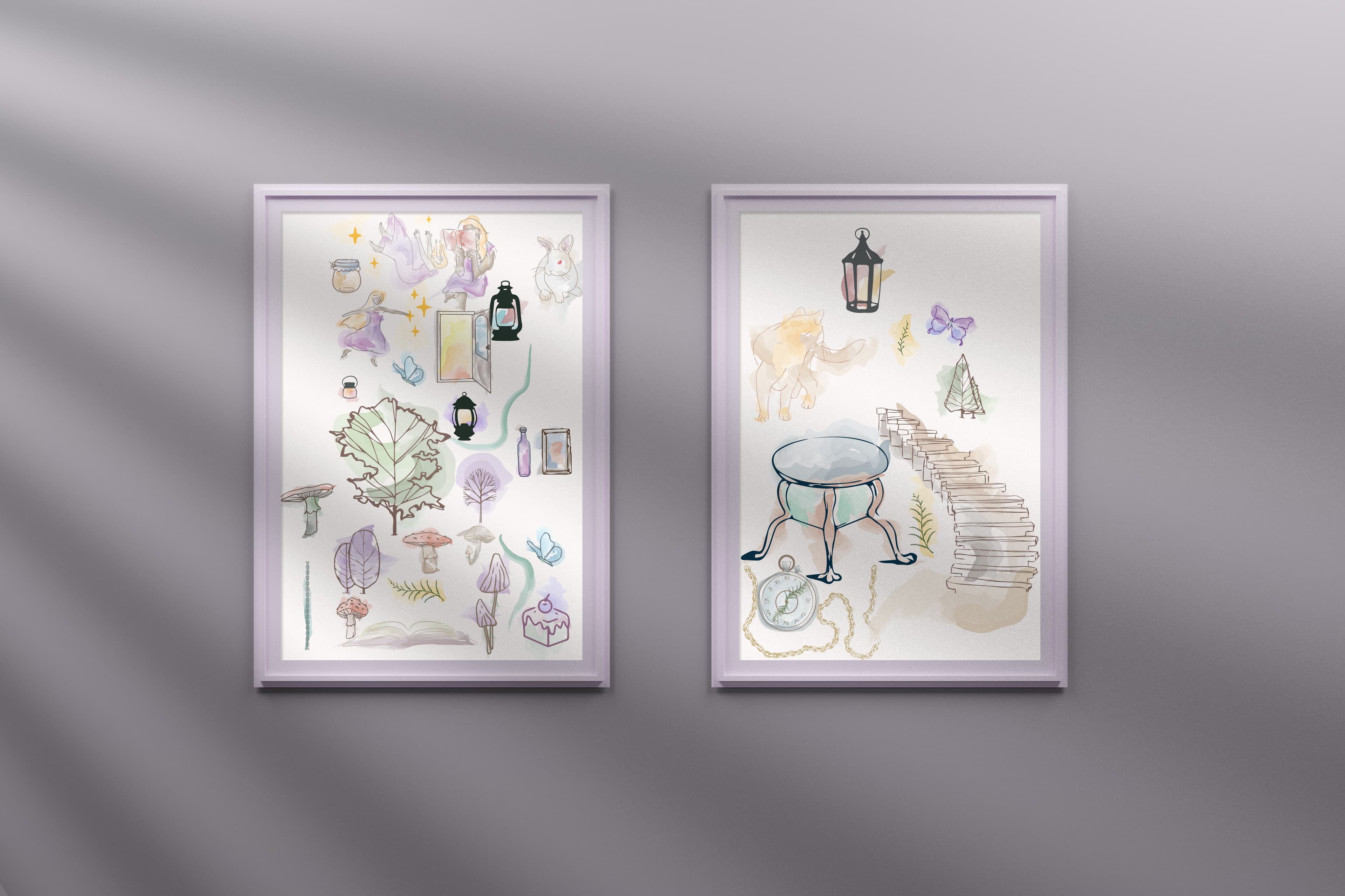 Alice in Wonderland cottagecore illustration