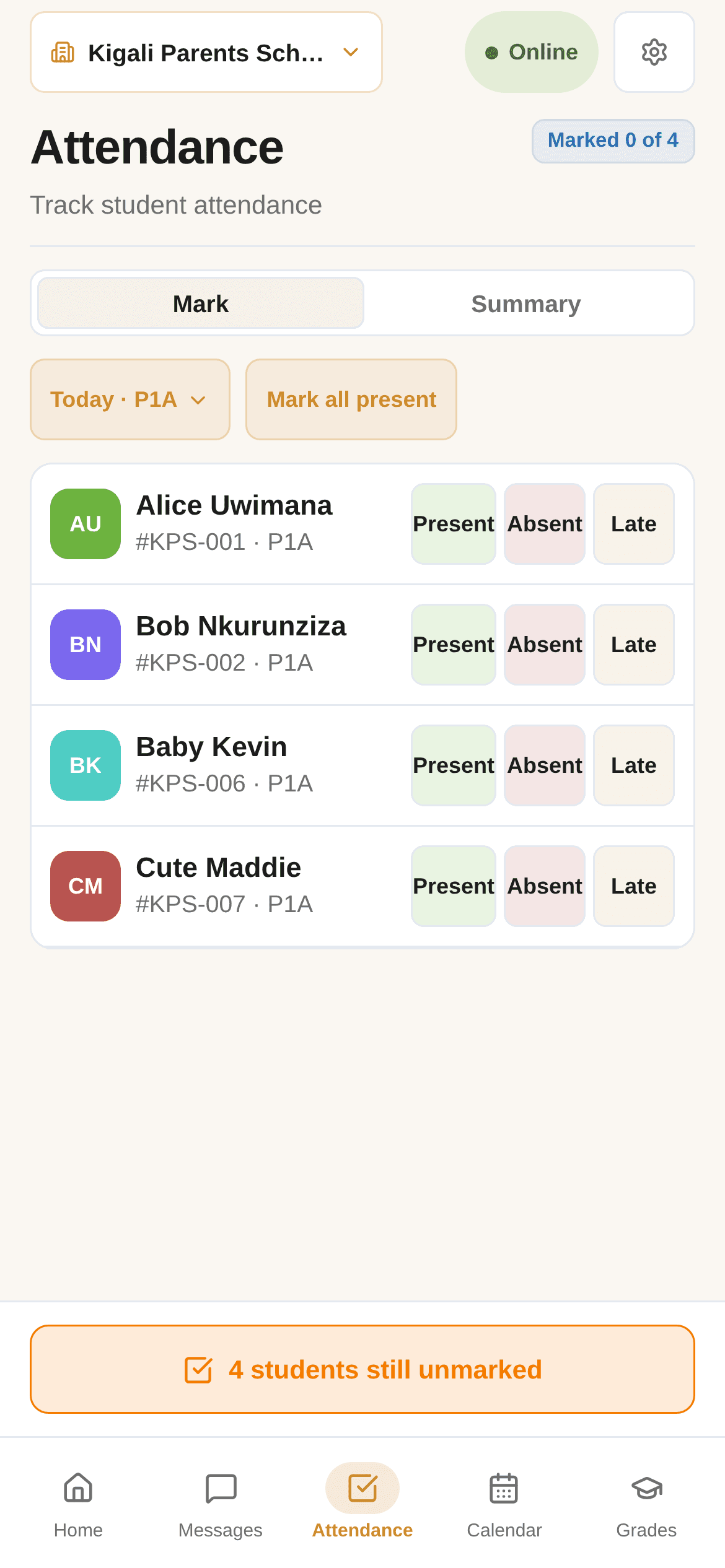 Isano mobile app attendance marking