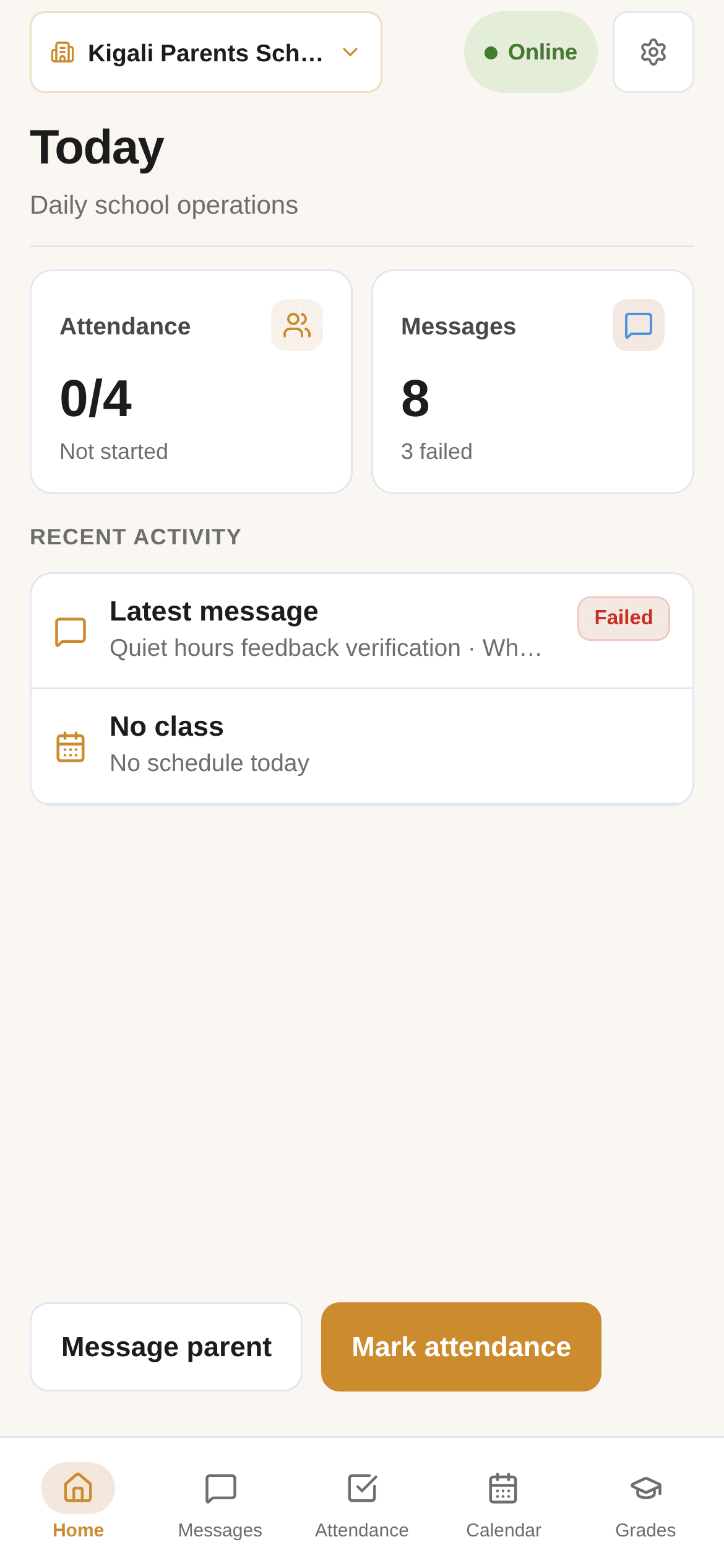 Isano mobile app home for teachers