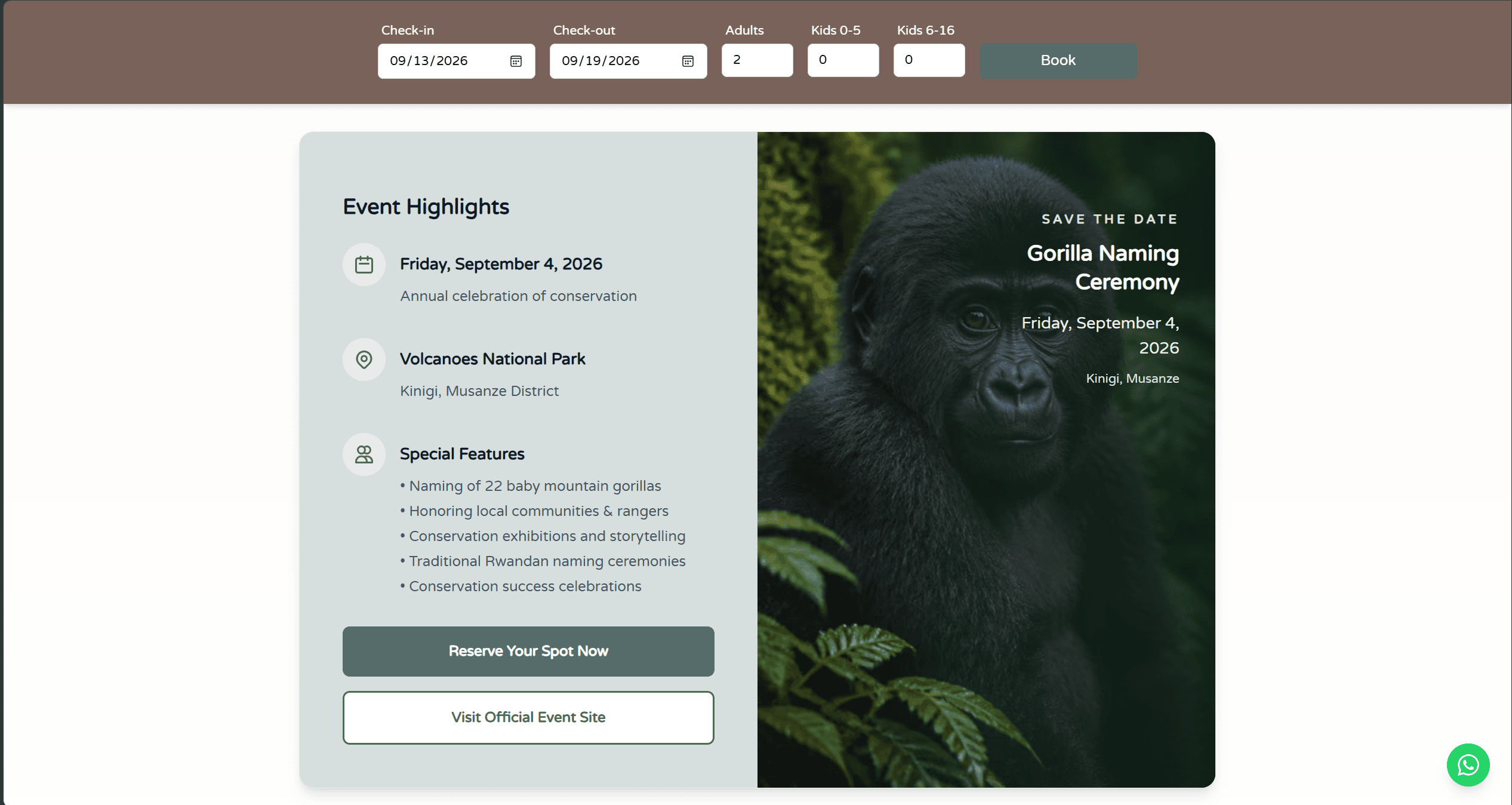 Kwita Izina seasonal promo added after the 2023 launch
