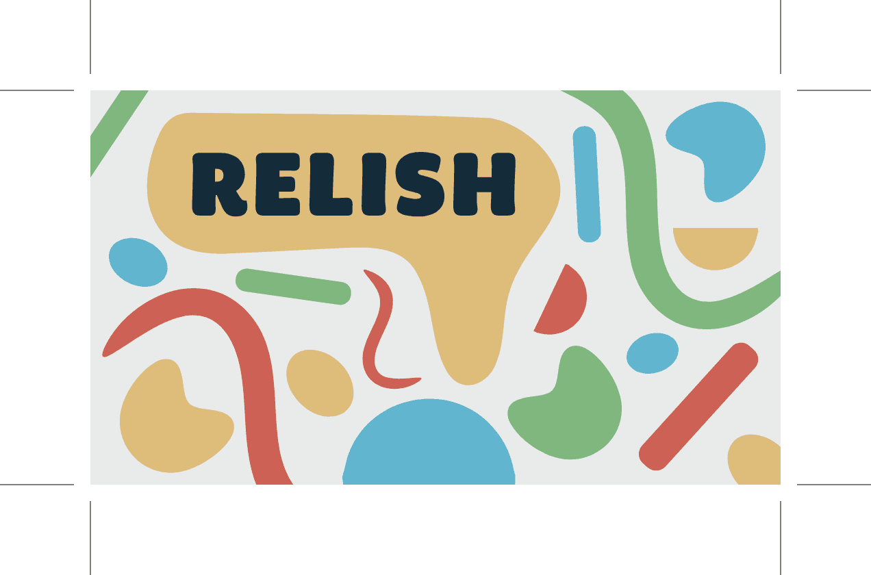 Relish business card, front