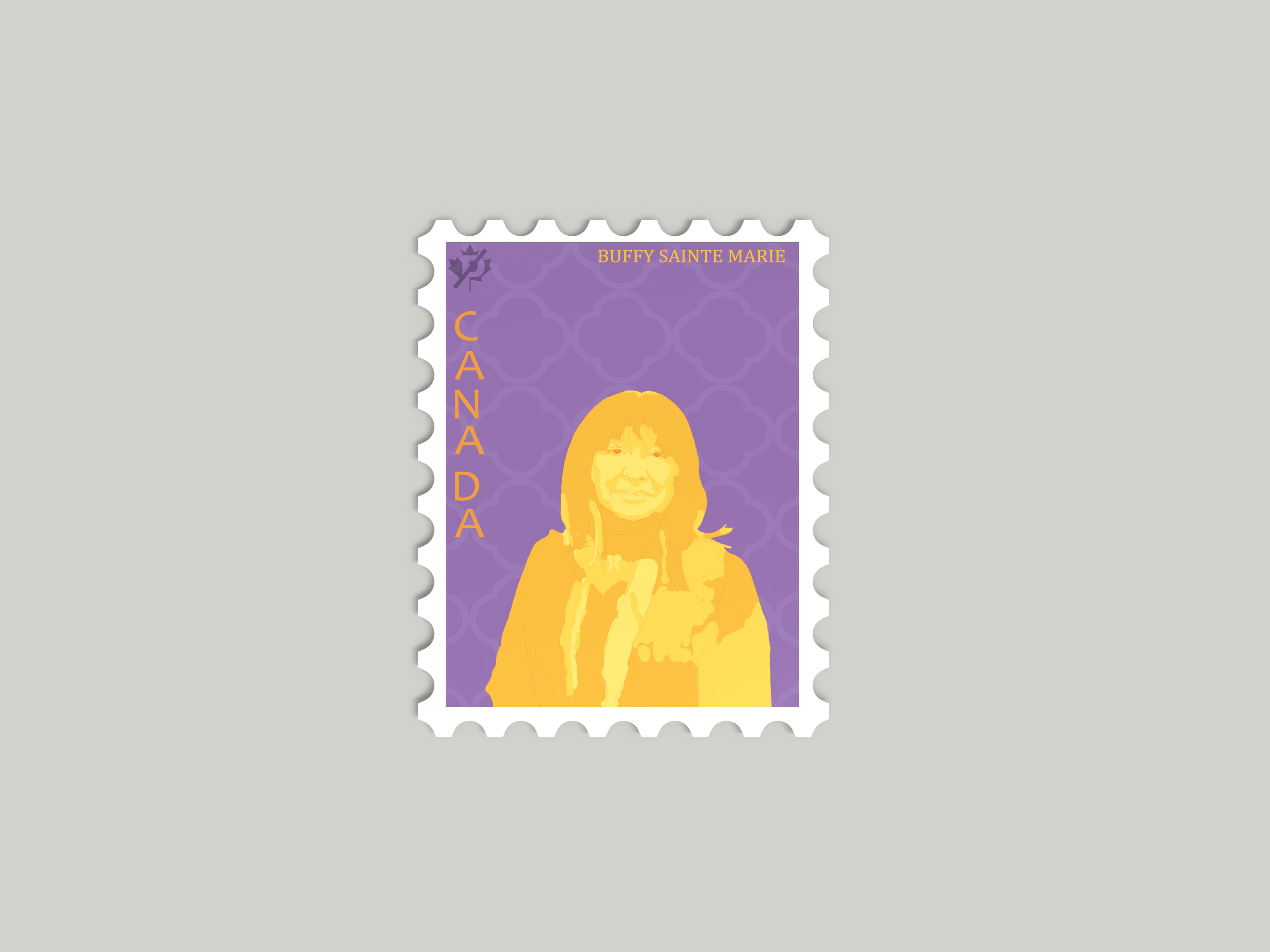 Buffy Sainte-Marie stamp portrait