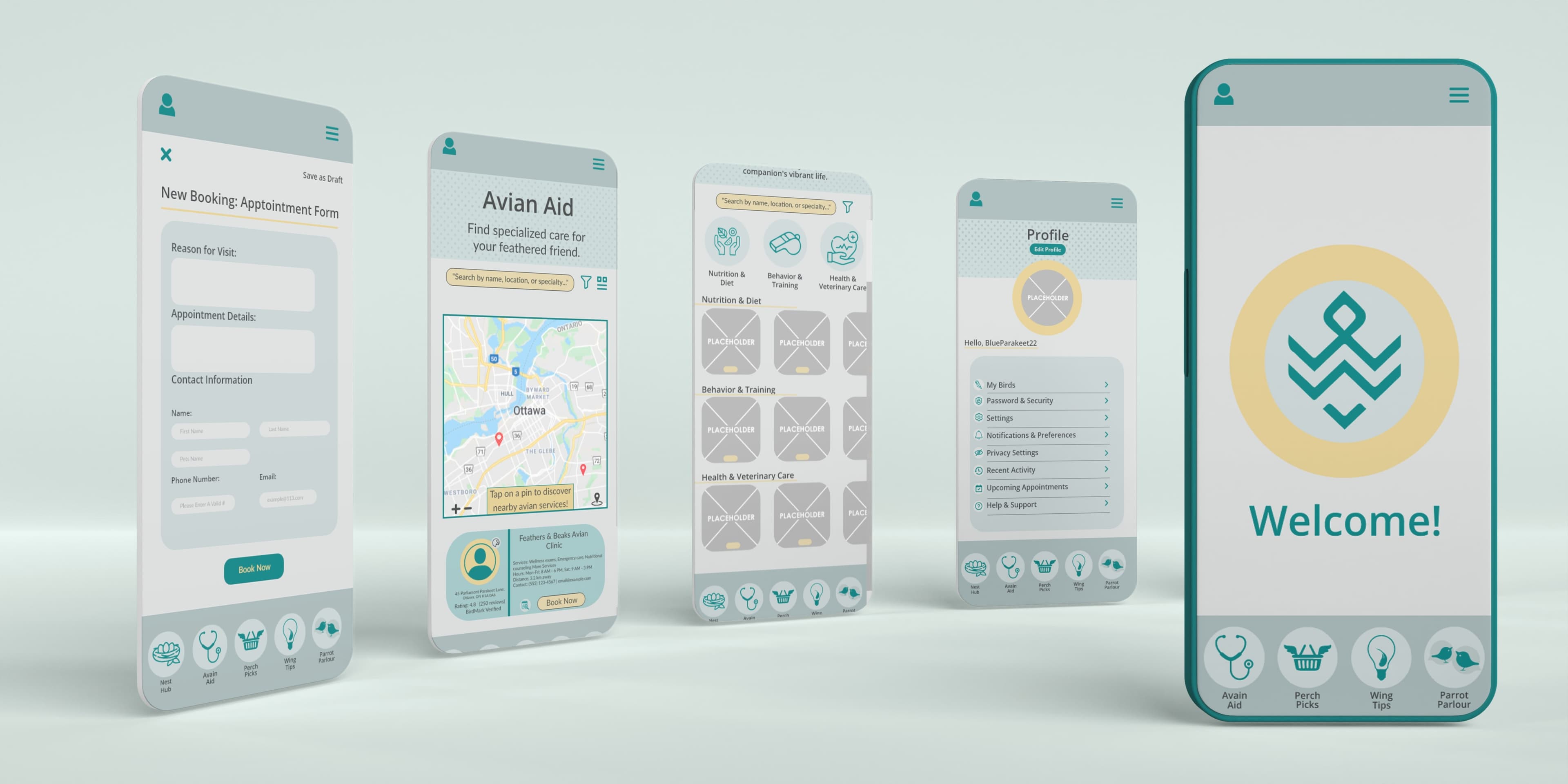 Winged Wellness app interface
