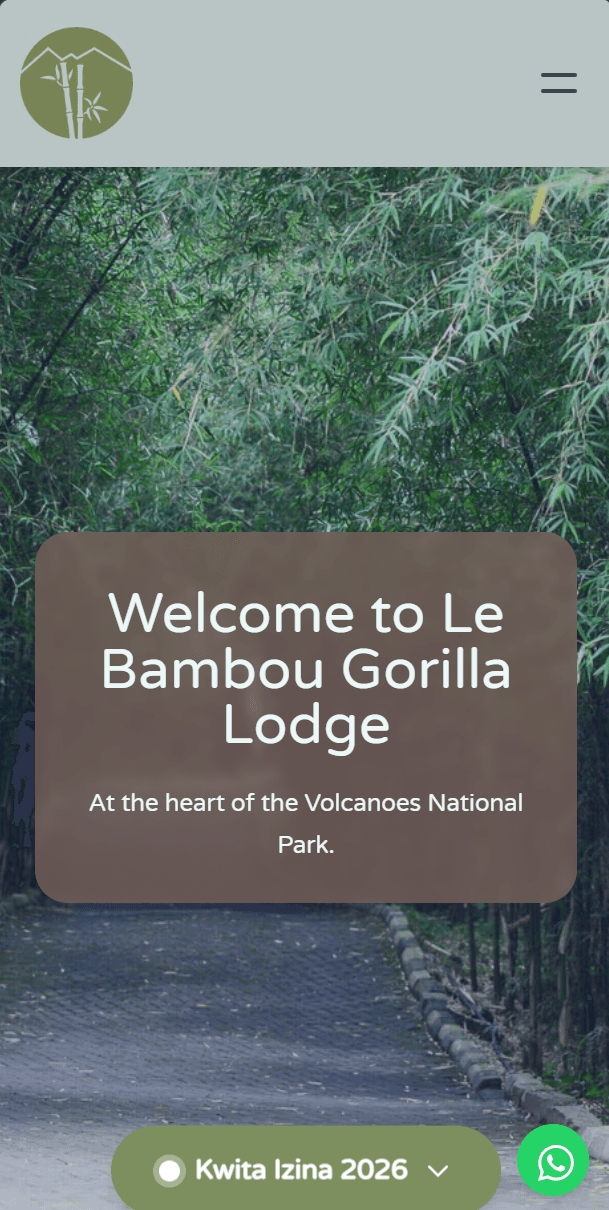 Le Bambou landing page on mobile